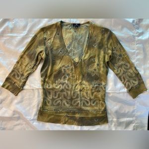 Forever 21 paisley tie dye top green Small Vintage excellent condition Used